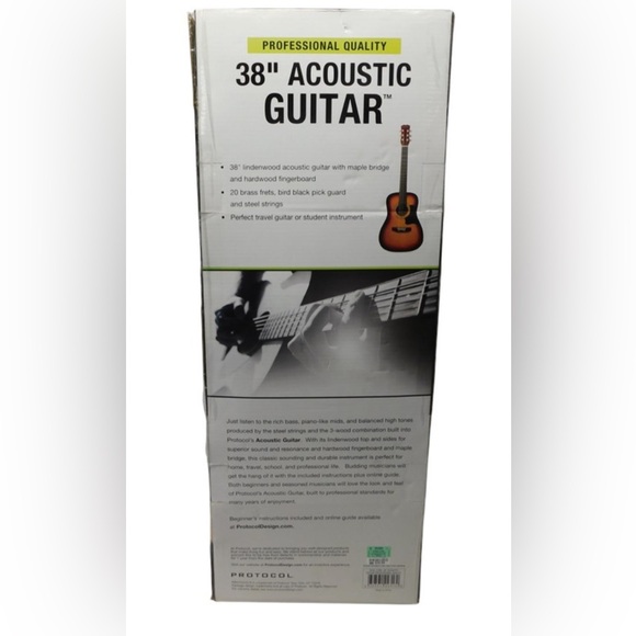 Protocol Acoustic Guitar with Bag New in Box [PL01] - Picture 3 of 6